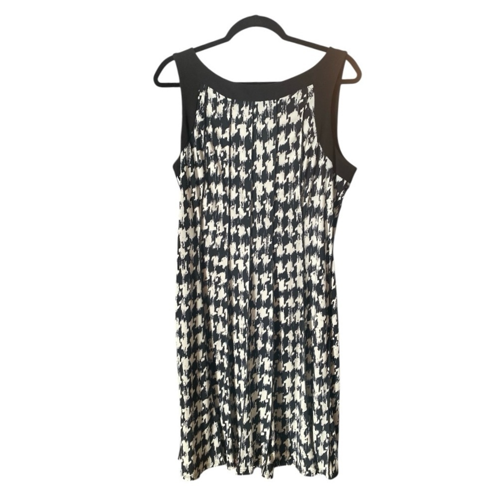 Perceptions New York Dress Sleeveless Boat Neck White/Black Stretch Size Large